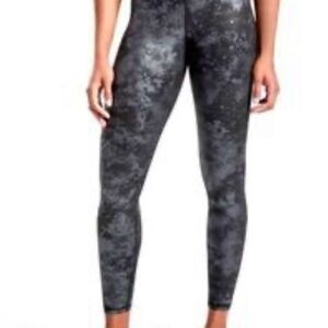 Athleta Black and Gray Textured Leggings